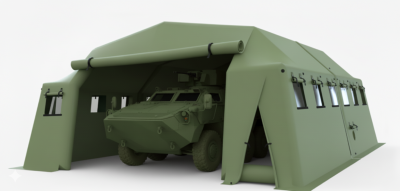 Надувной мобильный ангар-укрытие для спец. техники